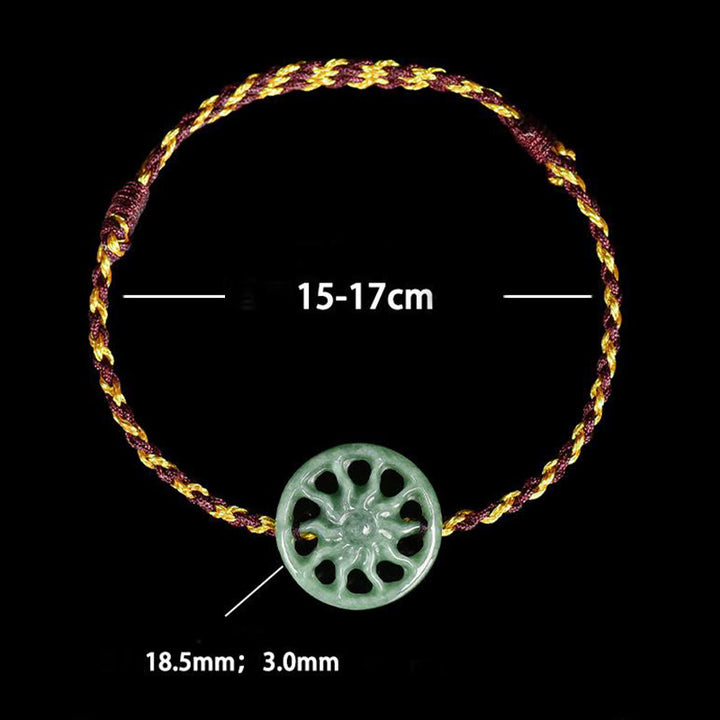 Buddha Stones Jade Sun Geflochtenes Seil Fülle Armband - image 6