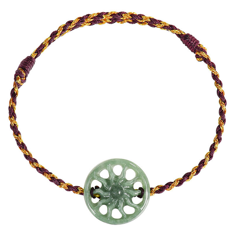 Buddha Stones Jade Sun Geflochtenes Seil Fülle Armband - image 9