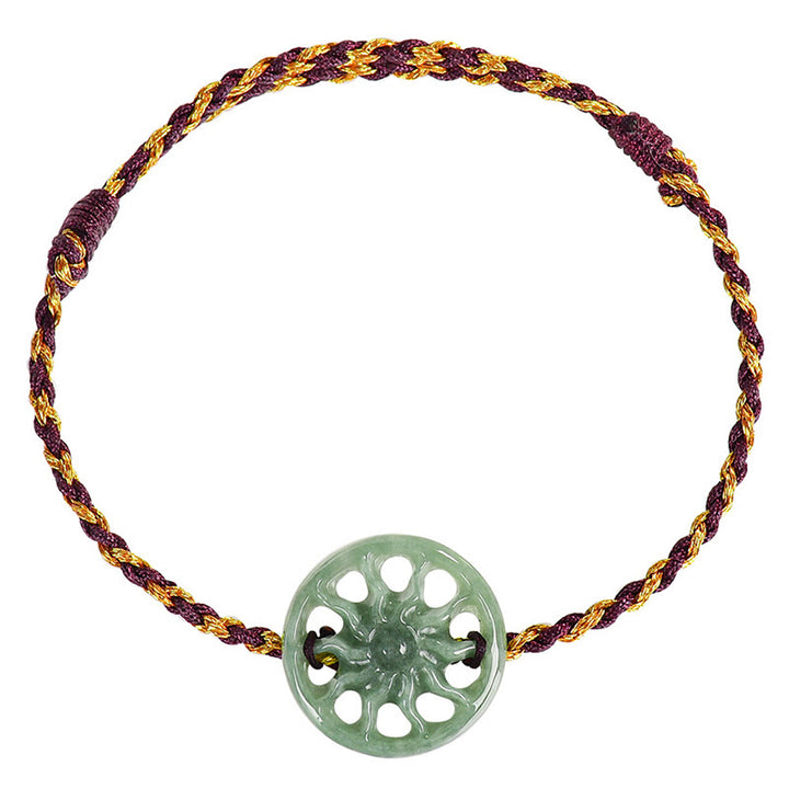 Buddha Stones Jade Sun Geflochtenes Seil Fülle Armband - image 9