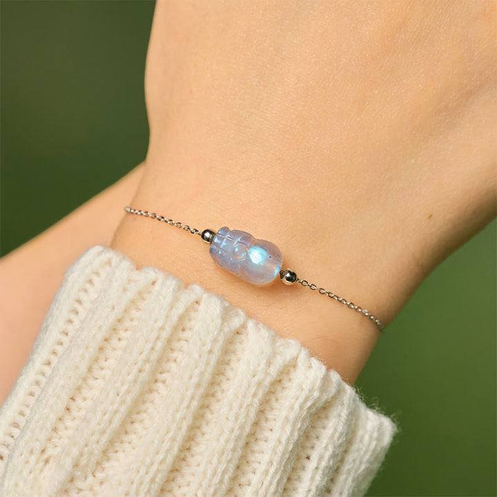 Buddha Stones 925 Sterling Silber Pixiu Mondstein Heilarmband - image 9