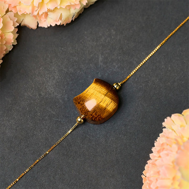 Buddha Stones Schutzarmband aus 925er Sterlingsilber mit Katzen- und Tigerauge - image 3