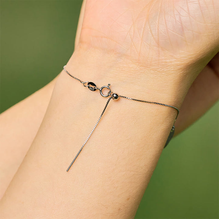 Buddha Stones 925 Sterling Silber Katze Natur Eis Obsidian Positive Armband - image 10