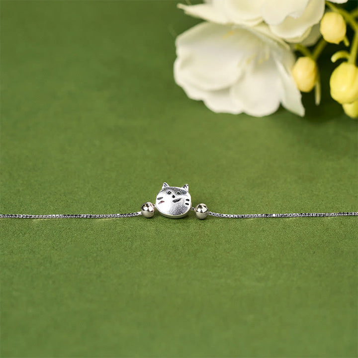 Buddha Stones 925 Sterling Silber Mini Katze Segenskette Armband - image 2