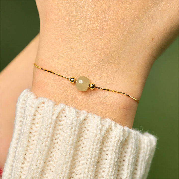 Buddha Stones 925 Sterling Silber Natürliche Jade Perle Fülle Kette Armband - image 16