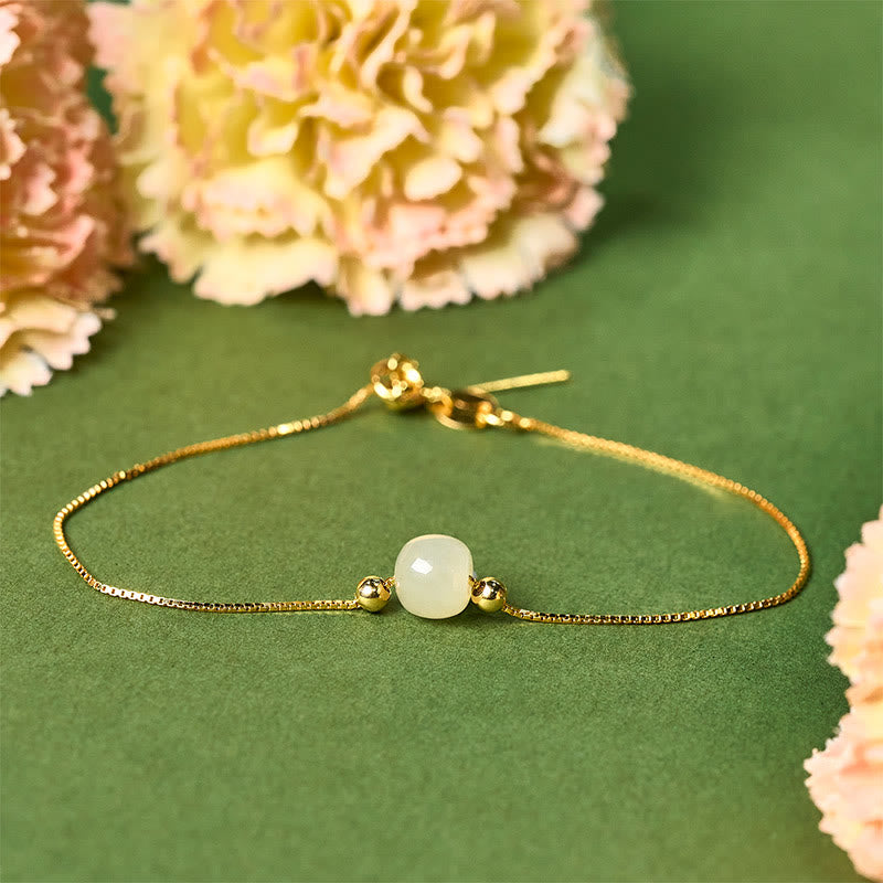Buddha Stones 925 Sterling Silber Natürliche Jade Perle Fülle Kette Armband - image 14