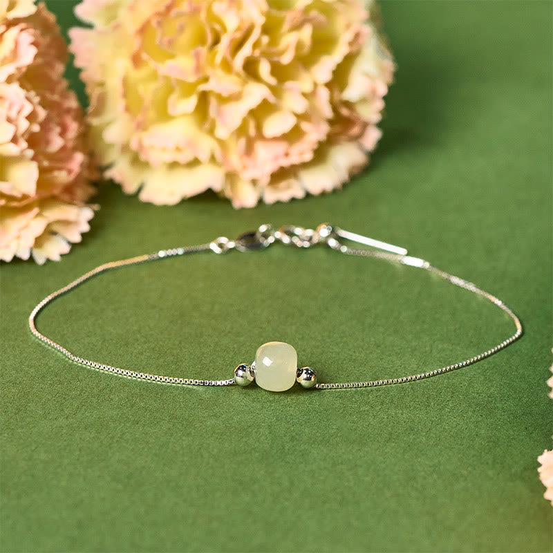 Buddha Stones 925 Sterling Silber Natürliche Jade Perle Fülle Kette Armband - Hellgrüne Jade - 925 Sterling Silber Kette - image 18