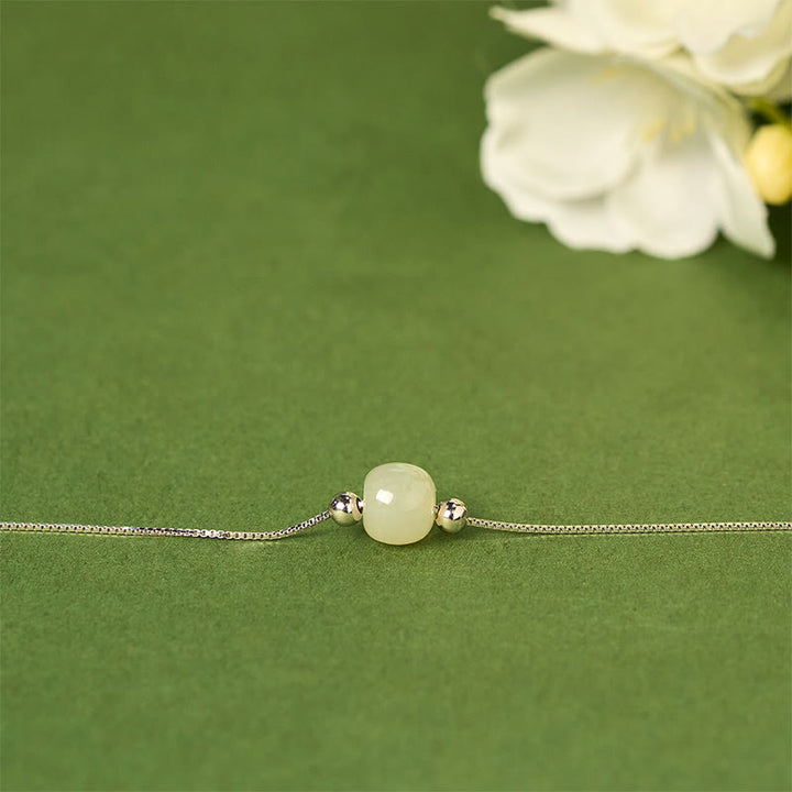 Buddha Stones 925 Sterling Silber Natürliche Jade Perle Fülle Kette Armband - image 20