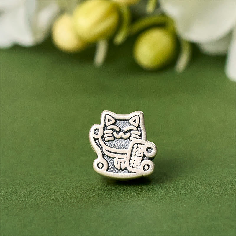 Buddha Stones 999 Sterling Silber Glückskatze Schutz 925 Sterling Silber Kette Halskette Anhänger - image 6