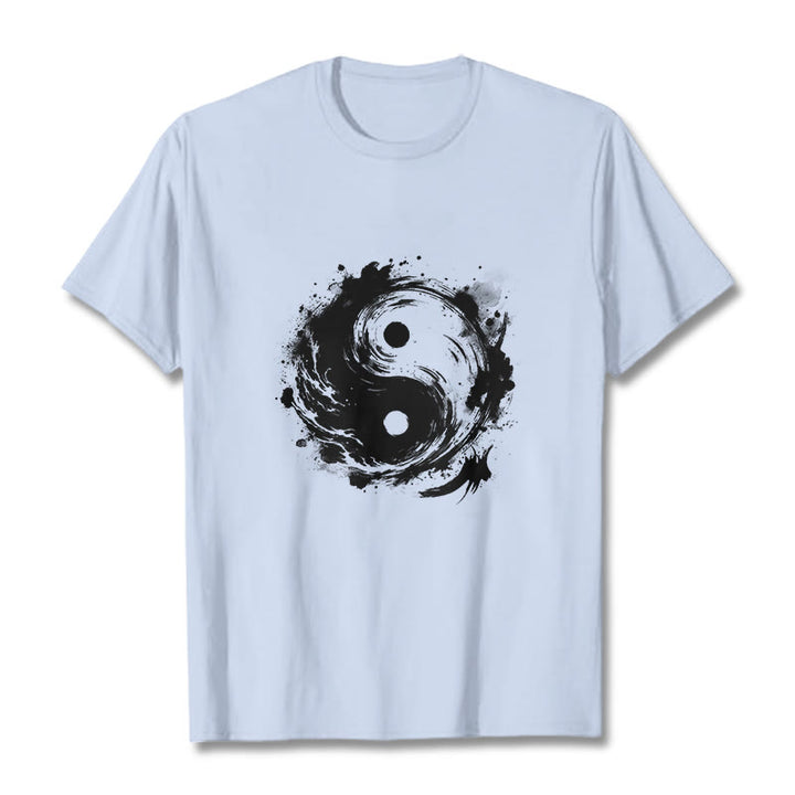 Buddha Stones Tinte Yin Yang Muster Balance Design T T-shirt - HellCyan - 2XL - image 19