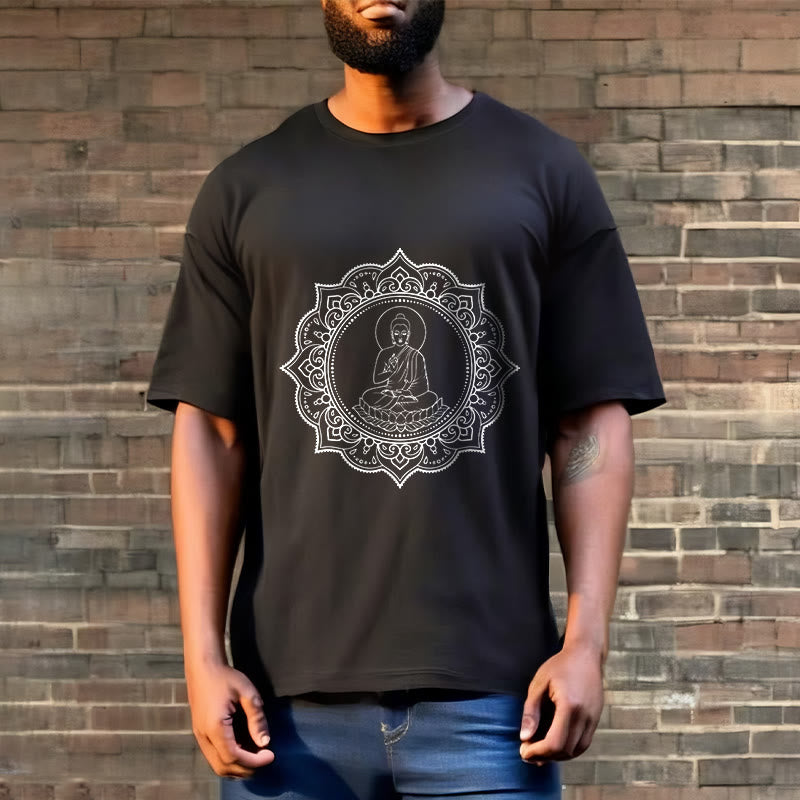Buddha Stones Buddha Meditieren In Lotus Position Muster T T-shirt - image 6