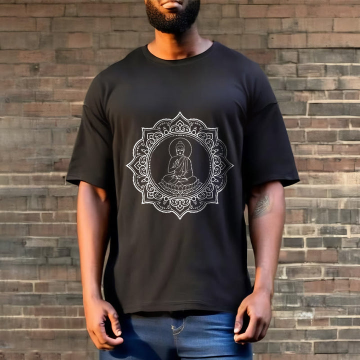 Buddha Stones Buddha Meditieren In Lotus Position Muster T T-shirt - image 6