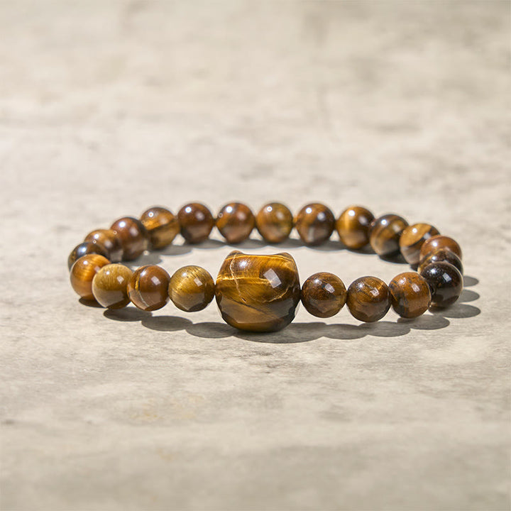 Buddha Stones Süßes Katzen-Tigerauge-Kraftperlen-Armband - image 4