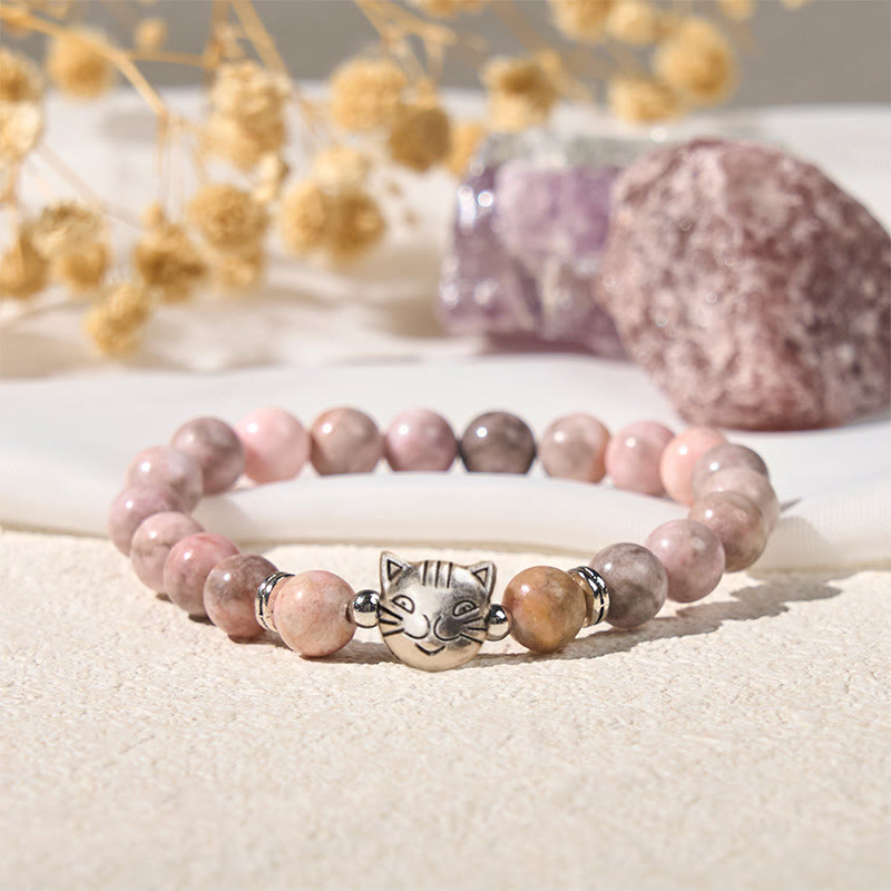 Buddha Stones 8 mm Katzendesign Zebra-Jaspis Schutzarmband - image 3