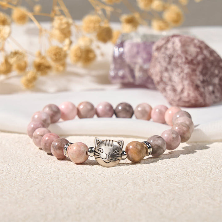 Buddha Stones 8 mm Katzendesign Zebra-Jaspis Schutzarmband - image 3