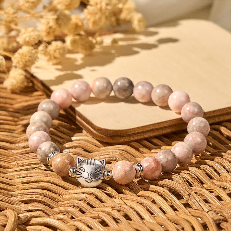Buddha Stones 8 mm Katzendesign Zebra-Jaspis Schutzarmband - image 1