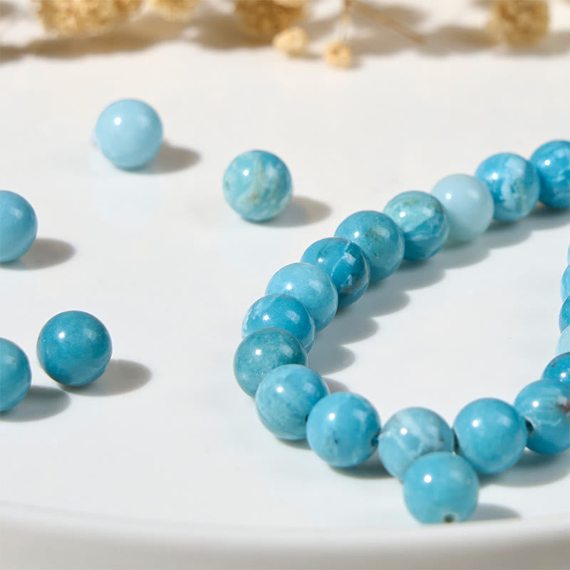 Buddha Stones Naturkatze Larimar Weisheitsperlen Armband - image 5