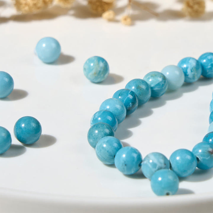 Buddha Stones Naturkatze Larimar Weisheitsperlen Armband - image 5