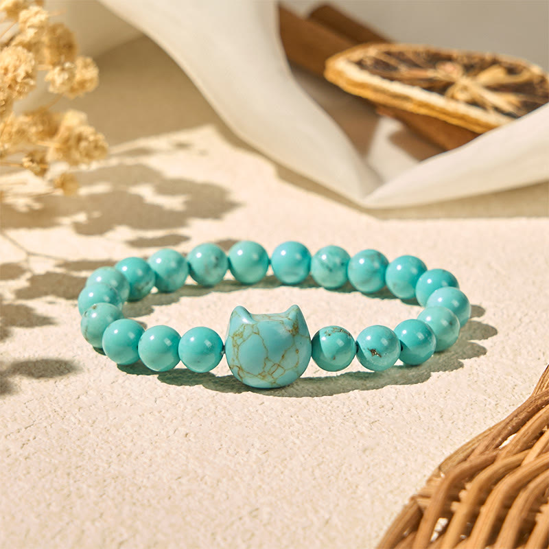 Buddha Stones Armband mit Naturkatzen-Türkis-Stärkeperlen - image 5