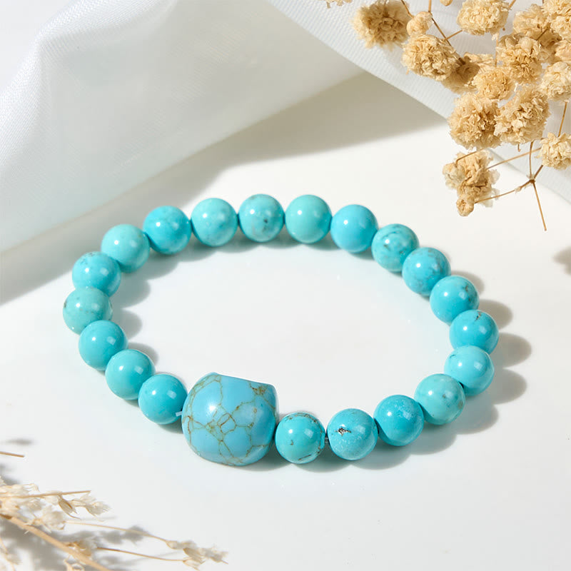 Buddha Stones Armband mit Naturkatzen-Türkis-Stärkeperlen - image 1