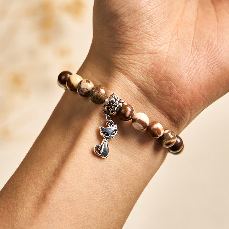 Buddha Stones Zebra-Jaspis-Achat-Perlen-Positivarmband - image 3