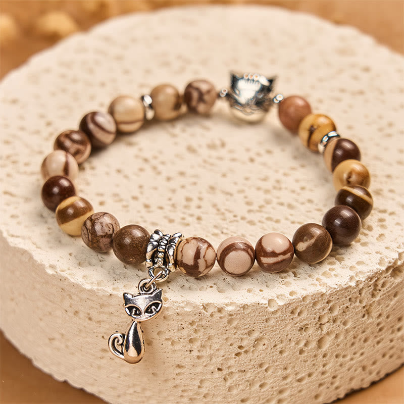 Buddha Stones Zebra-Jaspis-Achat-Perlen-Positivarmband - image 1