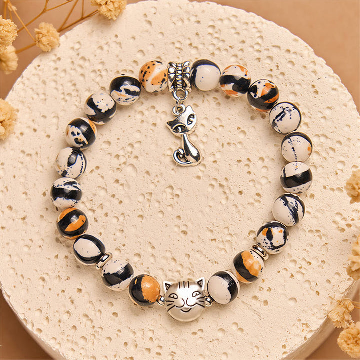 Buddha Stones Calico Cat Natursteinperlen-Armband für Selbstvertrauen - image 1