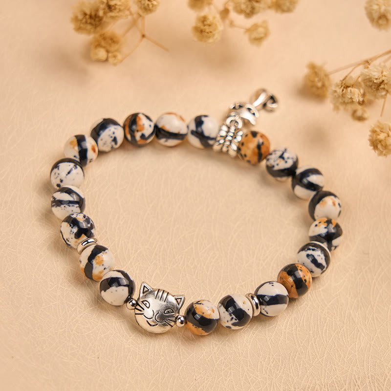 Buddha Stones Calico Cat Natursteinperlen-Armband für Selbstvertrauen - image 3