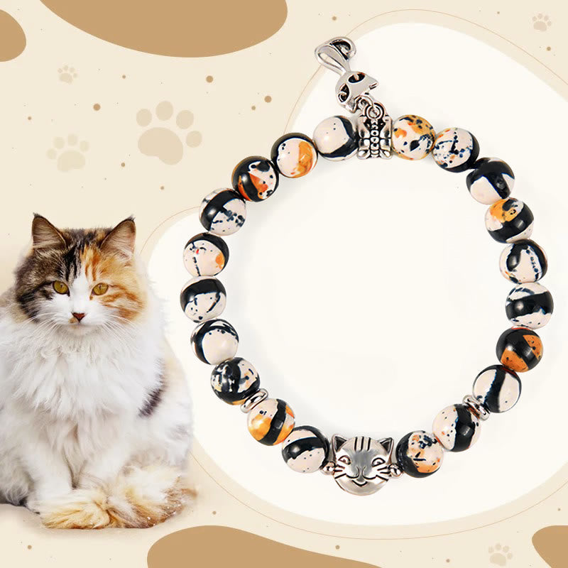 Buddha Stones Calico Cat Natursteinperlen-Armband für Selbstvertrauen - Kalikokatze (Handgelenkumfang 15–16 cm) - image 0