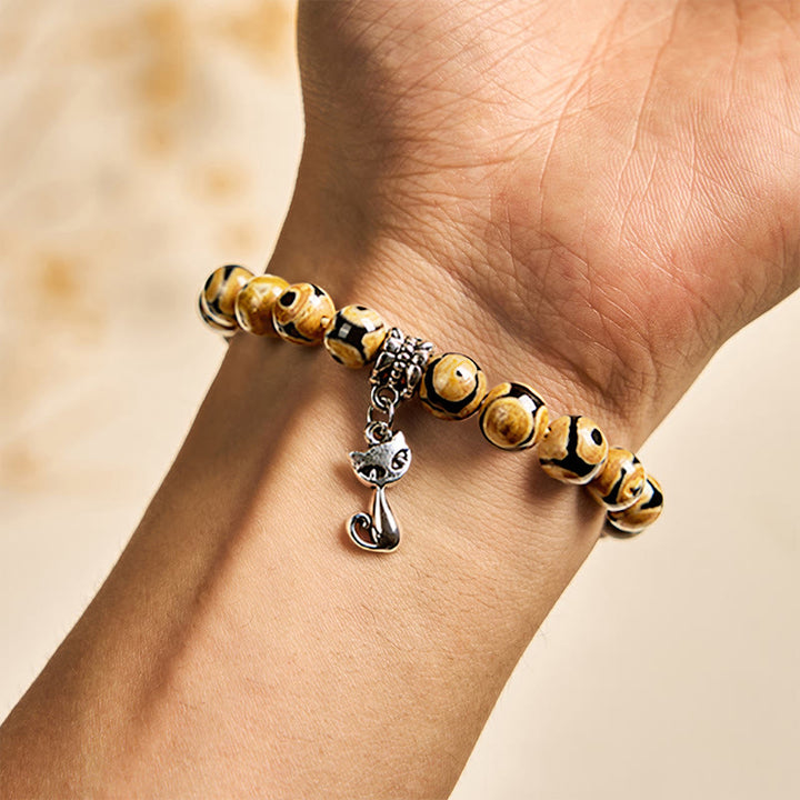 Buddha Stones Armband mit innerer Stärke, Bengalkatze, natürlicher Achat - image 4