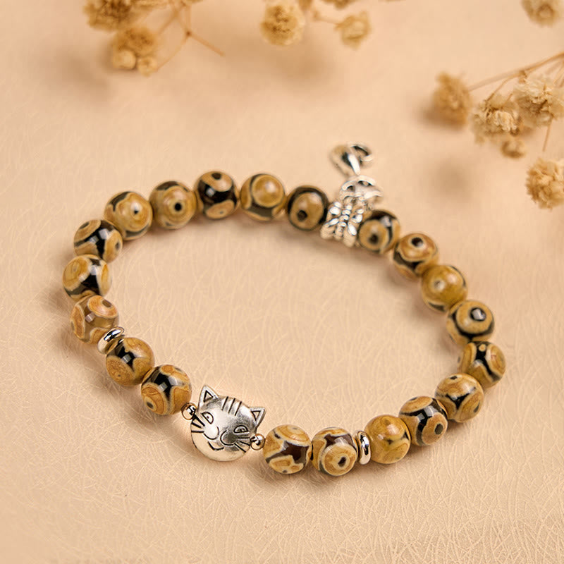 Buddha Stones Armband mit innerer Stärke, Bengalkatze, natürlicher Achat - image 1