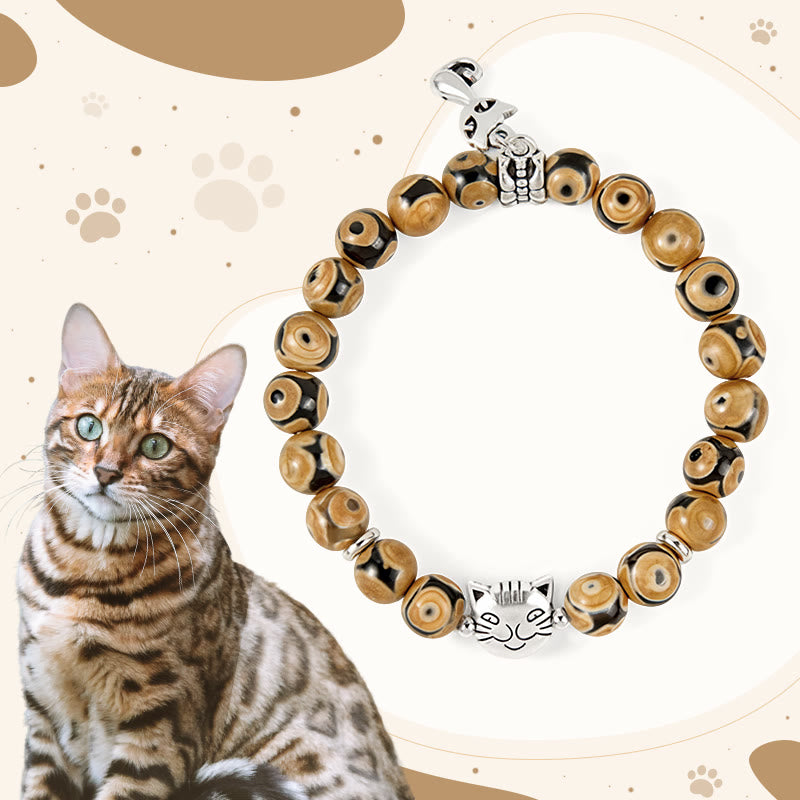 Buddha Stones Armband mit innerer Stärke, Bengalkatze, natürlicher Achat - Bengalkatze (Handgelenkumfang 15–16 cm) - image 0