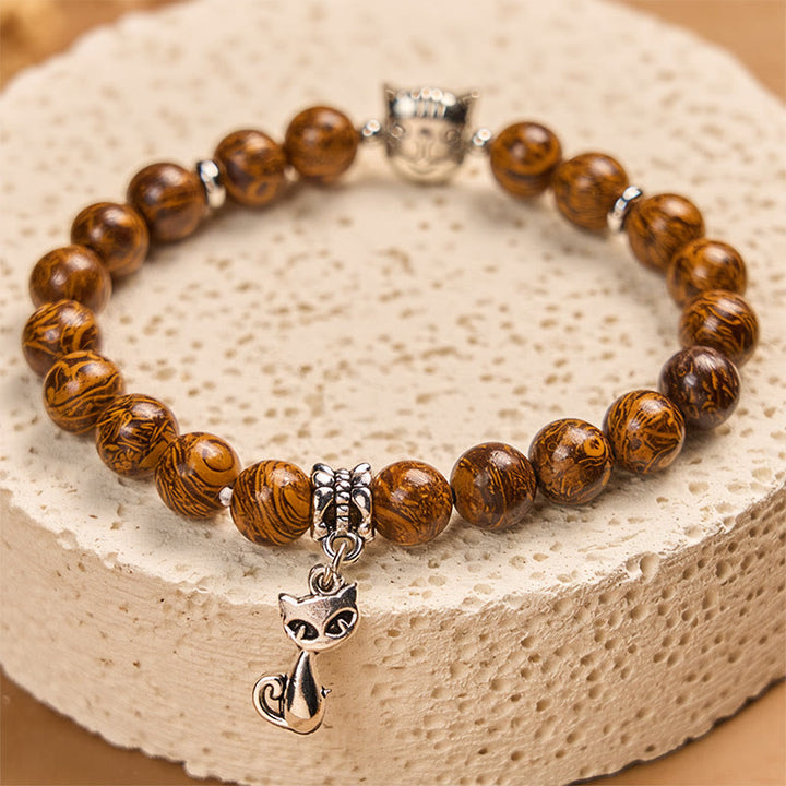 Buddha Stones Naturstein-Armband mit Kätzchen- und Katzenkopfschutz - image 2