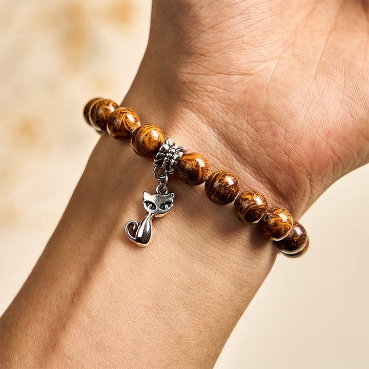 Buddha Stones Naturstein-Armband mit Kätzchen- und Katzenkopfschutz - image 3
