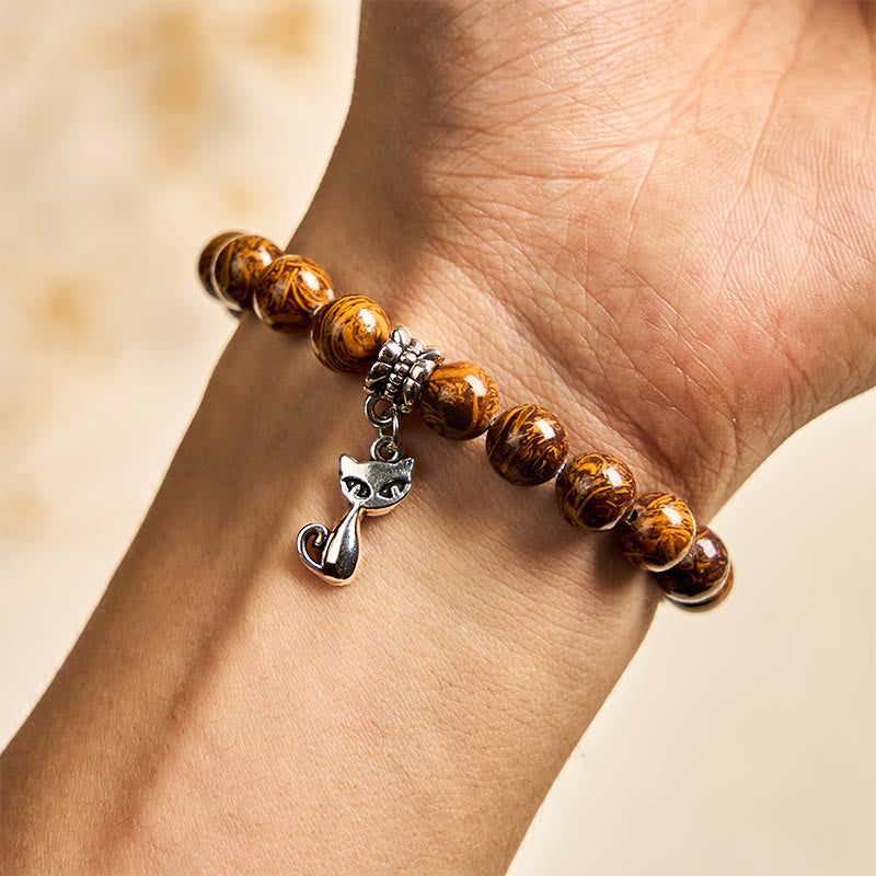 Buddha Stones Naturstein-Armband mit Kätzchen- und Katzenkopfschutz - image 3