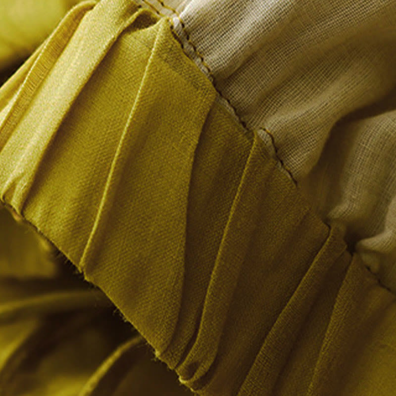 Buddha Stones Damenhose mit weitem Bein und Kordelzug aus Baumwolle im schlichten Design mit Taschen - image 19