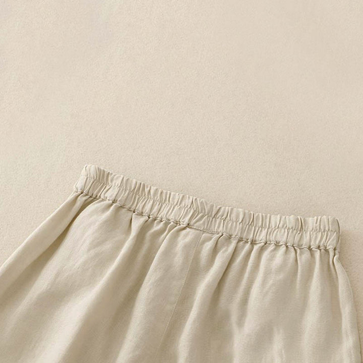 Buddha Stones Lässige, einfarbige Baumwoll-Shorts für Damen mit Taschen - image 10