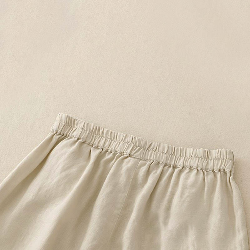 Buddha Stones Lässige, einfarbige Baumwoll-Shorts für Damen mit Taschen - image 9