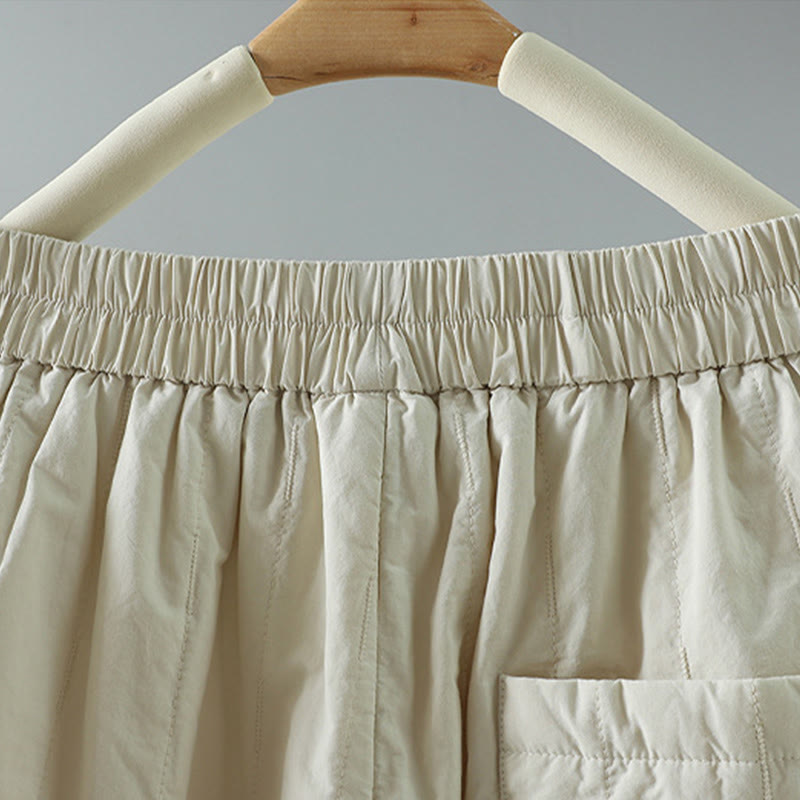 Buddha Stones Winter Plain Damen Haremshose aus Baumwolle, knöchellang, mit Taschen - image 9