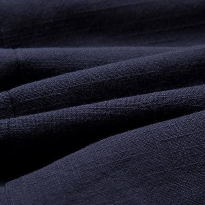 Buddha Stones Chinesische Froschknöpfe Langarm-Design Offene Frontjacke Herren-Kimono aus Baumwolle und Leinen - image 11