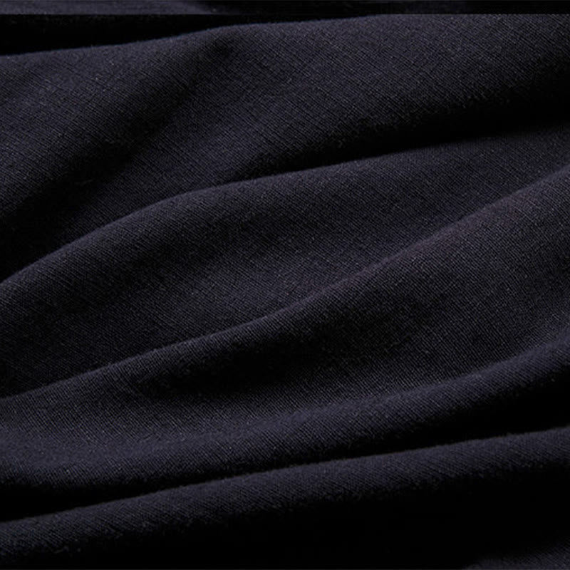 Buddha Stones Herren-Kimono mit offenem Vorderteil, schlichtes Design, Baumwolle und Leinen, langärmelig - image 7