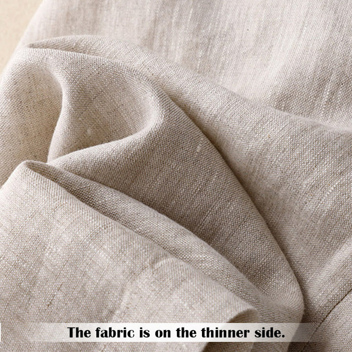 Buddha Stones Sommer-Lässige, schlichte Leinenhose für Damen mit weitem Bein und Reißverschlusstaschen - image 14