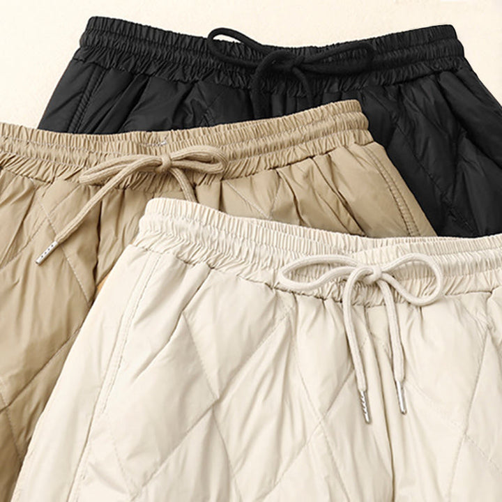 Buddha Stones Lässige Baumwollhose mit hoher Taille und Kordelzug-Design für Damen mit weitem Bein und Taschen - image 16