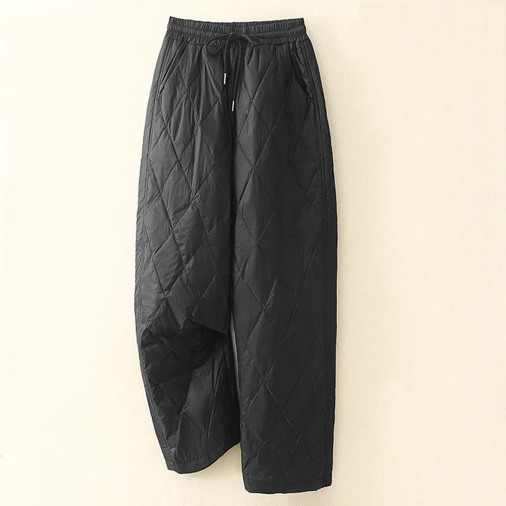 Buddha Stones Lässige Baumwollhose mit hoher Taille und Kordelzug-Design für Damen mit weitem Bein und Taschen - Schwarz - US8-10， UK/AU12-14，EU40-42 (2XL) - image 5