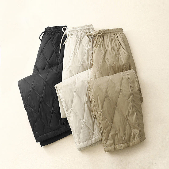 Buddha Stones Lässige Baumwollhose mit hoher Taille und Kordelzug-Design für Damen mit weitem Bein und Taschen - image 15