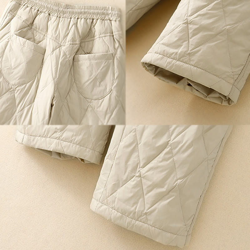 Buddha Stones Lässige Baumwollhose mit hoher Taille und Kordelzug-Design für Damen mit weitem Bein und Taschen - image 13