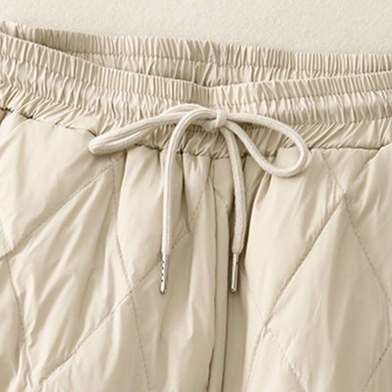 Buddha Stones Lässige Baumwollhose mit hoher Taille und Kordelzug-Design für Damen mit weitem Bein und Taschen - image 11