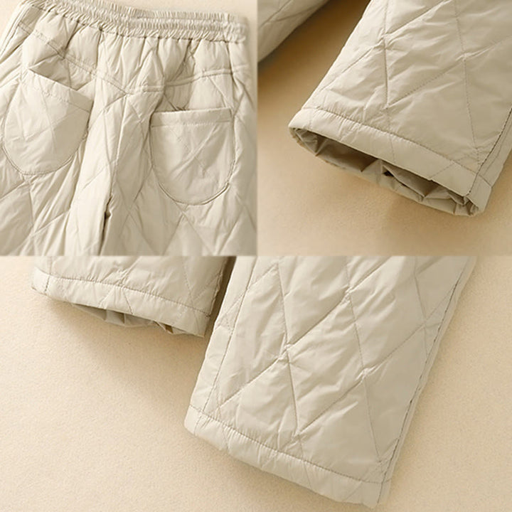 Buddha Stones Lässige Baumwollhose mit hoher Taille und Kordelzug-Design für Damen mit weitem Bein und Taschen - image 14