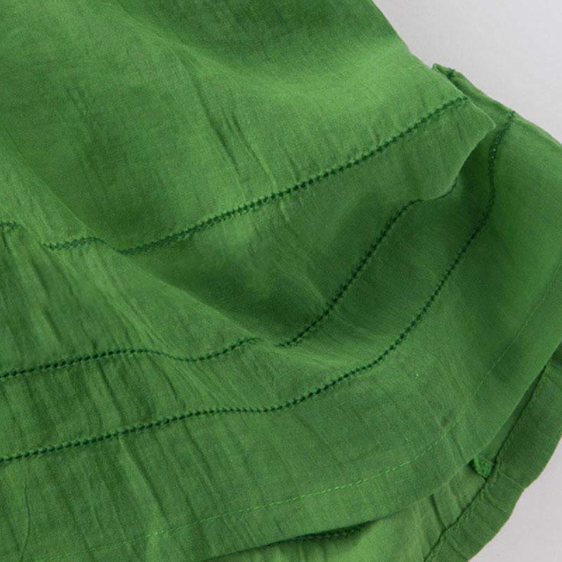 Buddha Stones Sommer-Midikleid aus Baumwolle mit V-Ausschnitt und halblangen Ärmeln - image 3