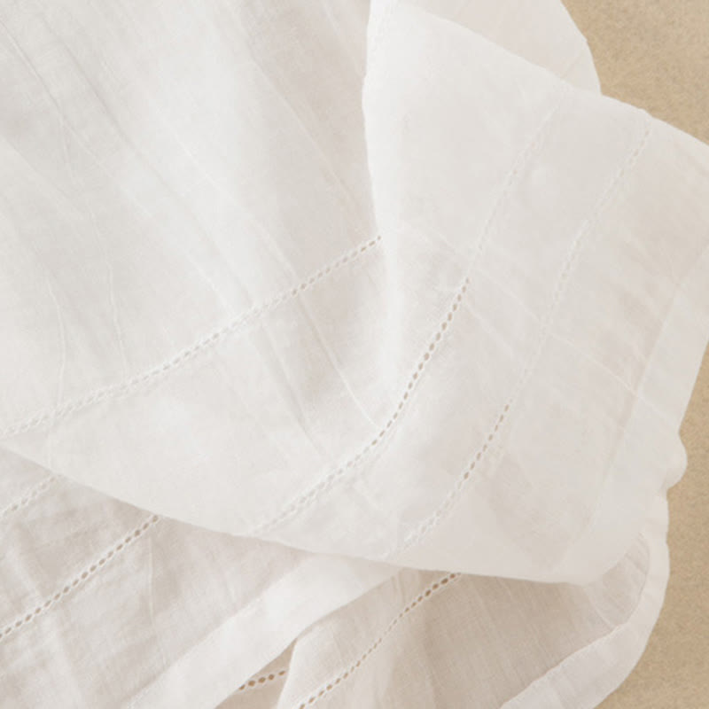 Buddha Stones Sommer-Midikleid aus Baumwolle mit V-Ausschnitt und halblangen Ärmeln - image 36