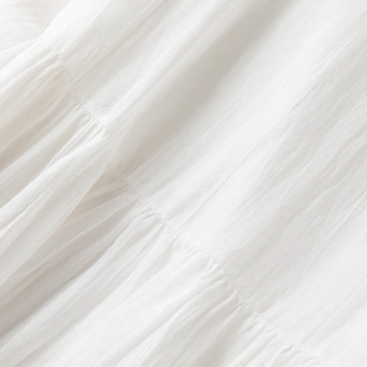 Buddha Stones Sommer-Midikleid aus Baumwolle mit V-Ausschnitt und halblangen Ärmeln - image 21